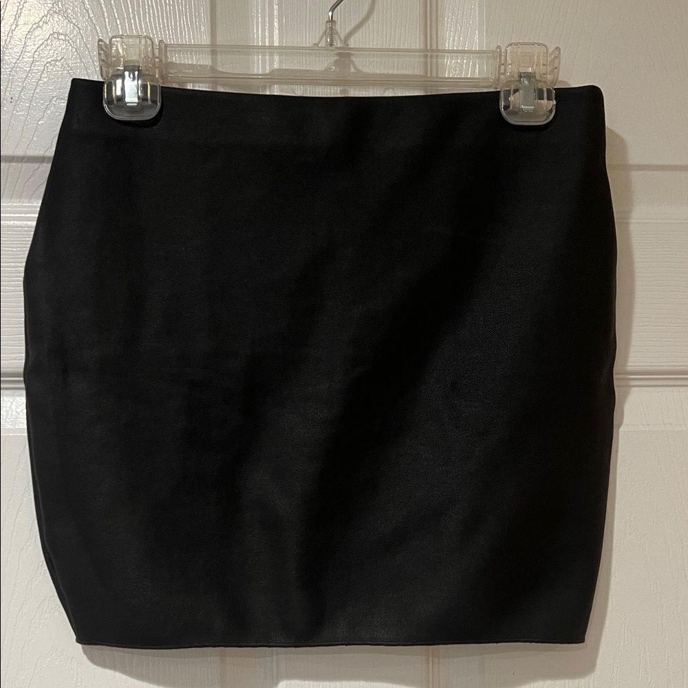 Zara Faux Leather Black Leather Mini Skirt